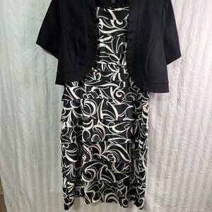 I.N. Studio Black & White Dress w/ Jacket Size L